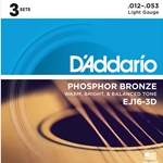 D'Addario EJ16 Phosphor Bronze Acoustic Guitar String Set, Light, 12-53